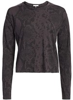 Thumbnail for your product : Rag & Bone Snakeskin Print Cropped T-Shirt