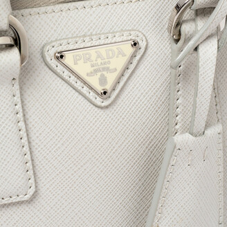 Prada White Saffiano Leather Mini Promenade Crossbody Bag