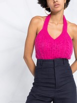 Thumbnail for your product : Laneus Cable-Knit Halterneck Top
