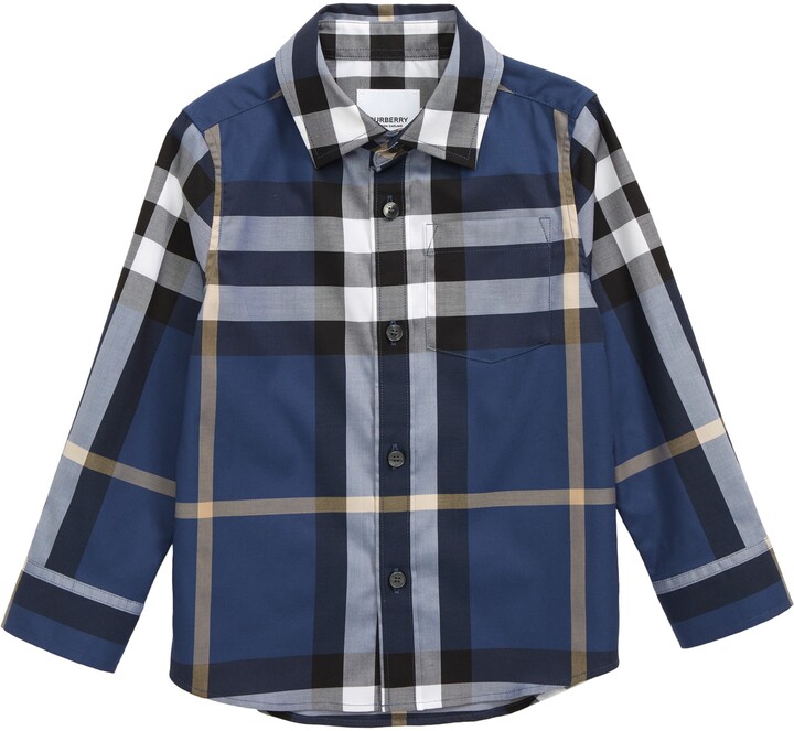 Burberry Kids' Owen Check Long Sleeve Button-Up Shirt - ShopStyle