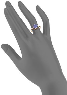 ginette_ny Wise Ever Lapis Lazuli & 18K Rose Gold Square Ring