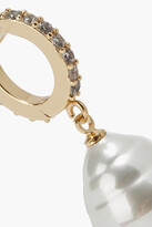 Thumbnail for your product : Kenneth Jay Lane Gold-tone, crystal and faux pearl earrings