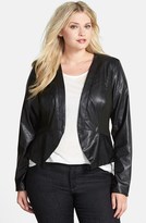 Thumbnail for your product : City Chic Cutaway Faux Leather Jacket (Plus Size)
