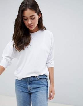 ASOS Design DESIGN long sleeve t-shirt with batwing in white