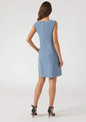 Emporio Armani Flared Sleeveless Dress With Central Front Pleat