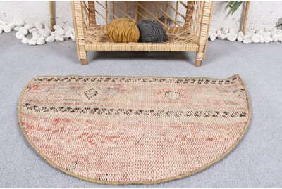 Isabelline 2.4x1.5 ft Small Rugs Red Neutral Rug Anatolian Rug Vintage Rug Turkish Rug Neutral Rugs