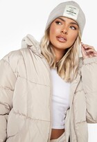 Thumbnail for your product : boohoo Woven Tab Beanie