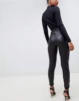 Thumbnail for your product : ASOS Tall DESIGN Tall leather look leggings with panelling