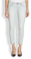 Thumbnail for your product : Genetic Denim 3589 Genetic Alina Striped Skinny Ankle-Zip Jeans