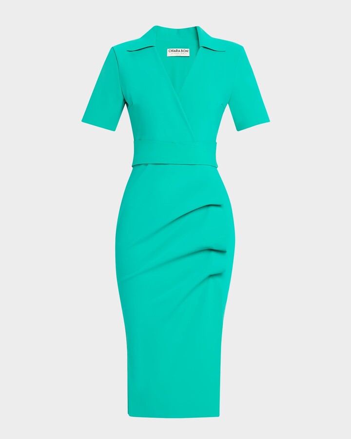 Chiara Boni La Petite Robe Ittig Ruffle Bodycon Midi Dress
