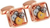 Thumbnail for your product : Tateossian Rose-Plated Square Rotating Gear Cuff Links