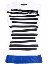 Thumbnail for your product : DSQUARED2 Logo-Print Striped Tank Top