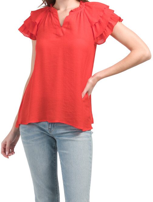 Ruffle Hem Tee | Shop the world's largest collection of fashion 