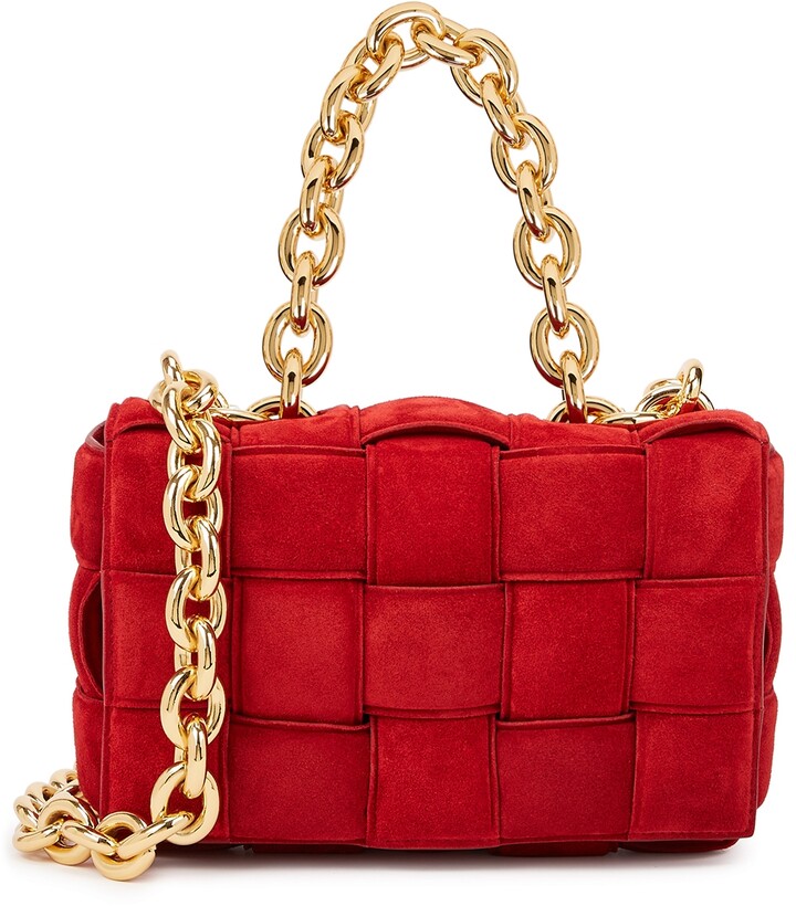 red suede purse