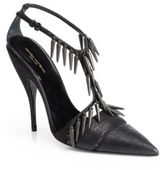 Thumbnail for your product : Narciso Rodriguez Metal Fringe T-Strap Pumps