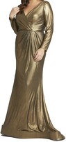 Thumbnail for your product : Fabulouss by Mac Duggal Long Sleeve Metallic Gown