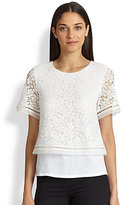 Thumbnail for your product : Rebecca Taylor Lace-Overlay Top