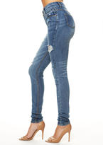 Thumbnail for your product : Daltrey Double-Button High Waist Skinny