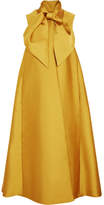 Thumbnail for your product : Merchant Archive - Oversized Pussy-bow Duchesse-satin Coat - Gold