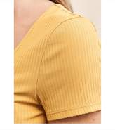 Thumbnail for your product : Dynamite Square Neck Ribbed Tee - FINAL SALE NARCISSUS