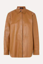 Thumbnail for your product : Theory Leather Shirt - Brown