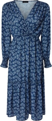 James Lakeland Blue Tiered Midi Dress - Navy