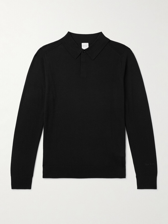 Logo-Embroidered Wool Polo Shirt