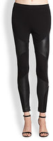 Thumbnail for your product : Haute Hippie Leather-Paneled Ponte Leggings