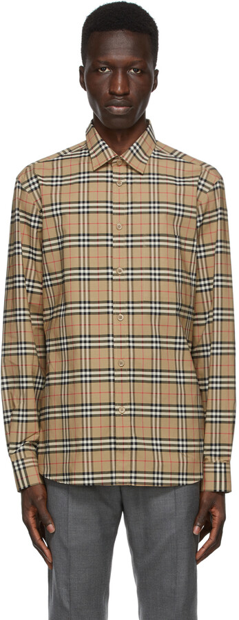 Burberry Tonal Check Shirt | Shop the world's largest collection 