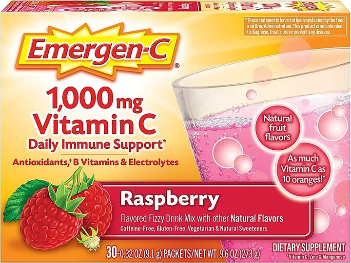Emergen-C Drink Mix, Raspberry, 60/Box (139052)