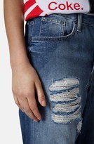 Thumbnail for your product : Topshop Moto 'Hayden' Destroyed Boyfriend Jeans (Mid Denim) (Regular & Short)