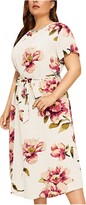 Thumbnail for your product : Am Clearance Summer Dresses for Women UK Clearance Ladies Sun Dress Sales Womens Summer Retro V-neck Waist Skirt Temperament Floral Printed Dress Casual Tunic Dress Date Dinner Party Dress