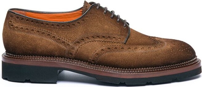 Santoni Almond Toe Lace-Up Shoes