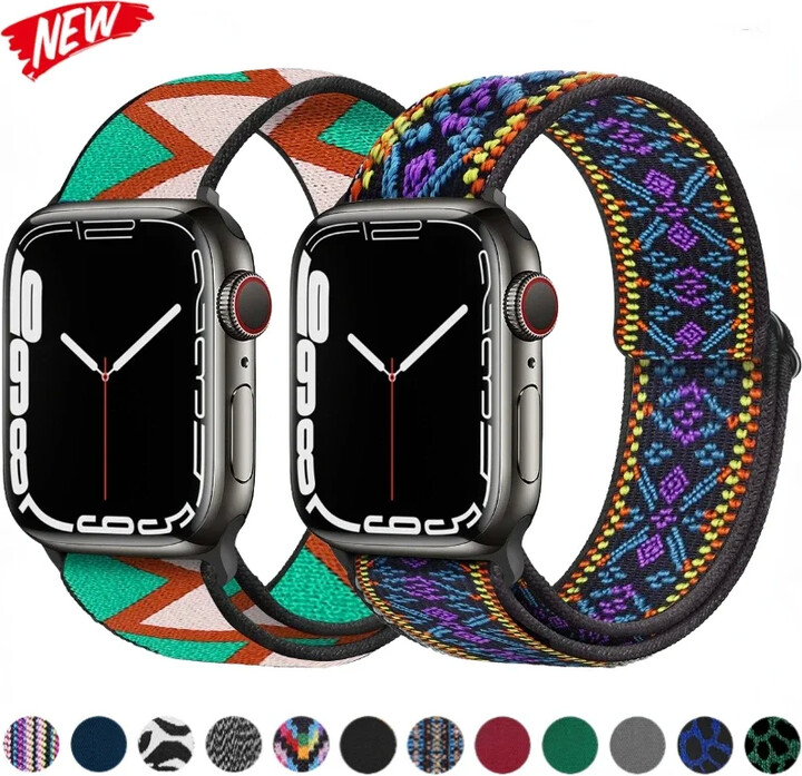Nylon Loop Strap For Apple Watch Band Ultra/2 49mm 9 8 7 45mm 41mm Comfortable Bracelet iWatch 6 5 4 SE 44mm 42mm 40mm 38mm Belt