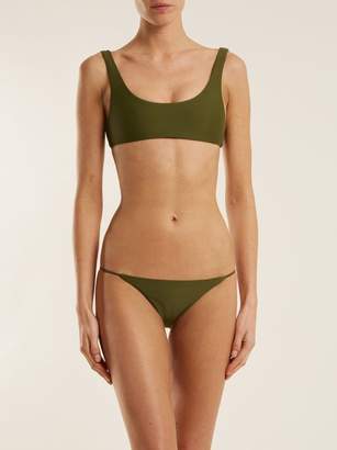 JADE SWIM Rounded Edges Bikini Top - Womens - Dark Green