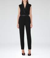 Thumbnail for your product : Reiss Era - Satin-trim Jumpsuit in Black