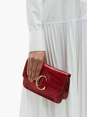 Chloé The C Mini Leather Clutch Bag - Womens - Red