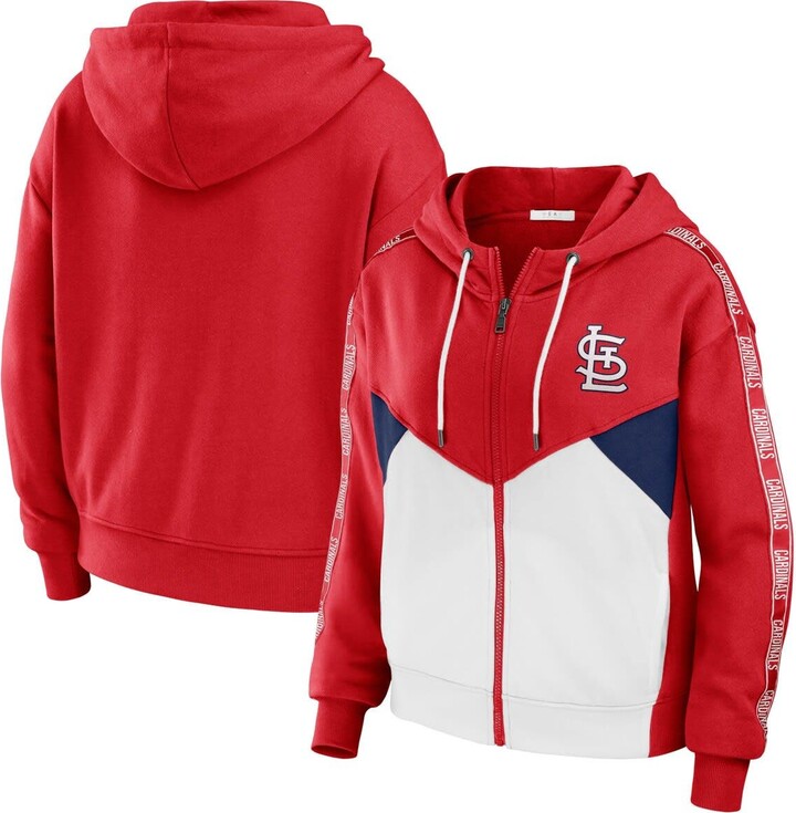 Women's WEAR by Erin Andrews Red/White St. Louis Cardinals Color Block  Full-Zip Hoodie - ShopStyle