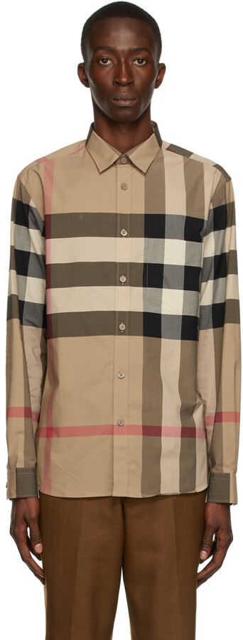 Burberry Beige Men's Shirts | Shop the world's largest collection 