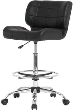 Studio Designs Crest Black Height Adjustable Drafting Chair with Footring