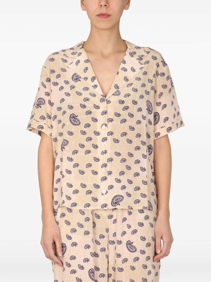 Être Cécile Paisley Short-Sleeves Shirt