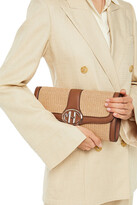 Thumbnail for your product : Michael Kors Collection Leather And Faux Raffia Clutch