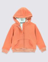 Thumbnail for your product : Marks and Spencer Cotton Rich Borg Lined Hoody Sweat Top (1-7 Years)
