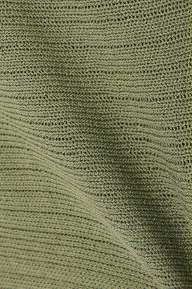 IOANNES Asymmetric Cutout Cotton-blend Mini Dress - Dark green