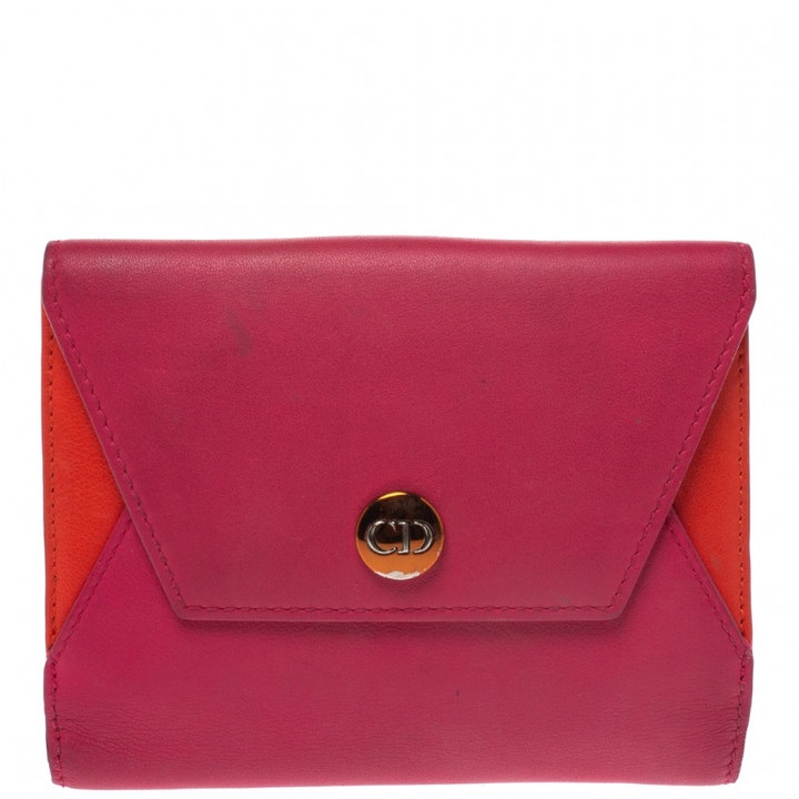 Christian Dior Orange Leather Wallets ShopStyle