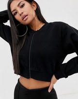 Thumbnail for your product : ASOS DESIGN crop bomber in black