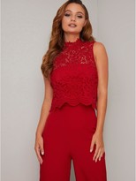 Thumbnail for your product : Chi Chi London Anastasia Lace Top Jumpsuit
