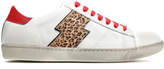Thumbnail for your product : Amiri Leopard-print Calf Hair-appliqued Distressed Leather Sneakers