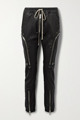 Rick Owens Bauhaus Leather-blend Track Pants