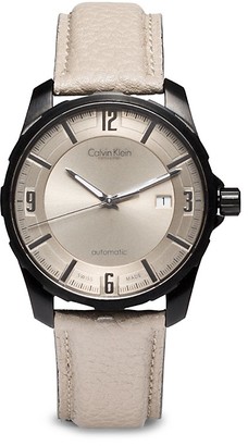 Calvin Klein Grain Calf Strap Stainless Steel Automatic Watch
